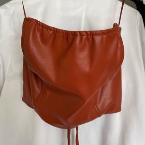Faux leather tube top